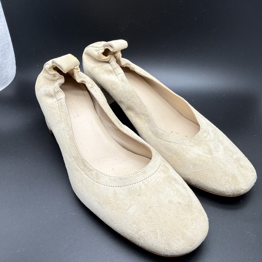 Everlane The Italian Leather Day Heel Bone 7 Women's Elastic Back Comfort EUC